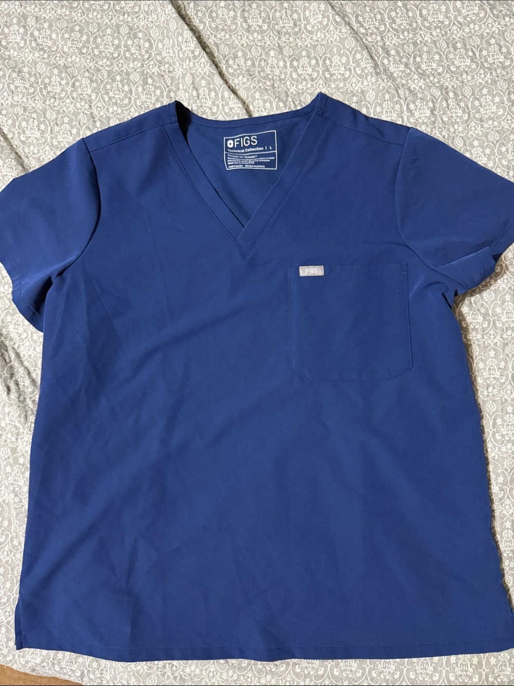 FIGS Men's Royal Blue V-Neck Scrub Top